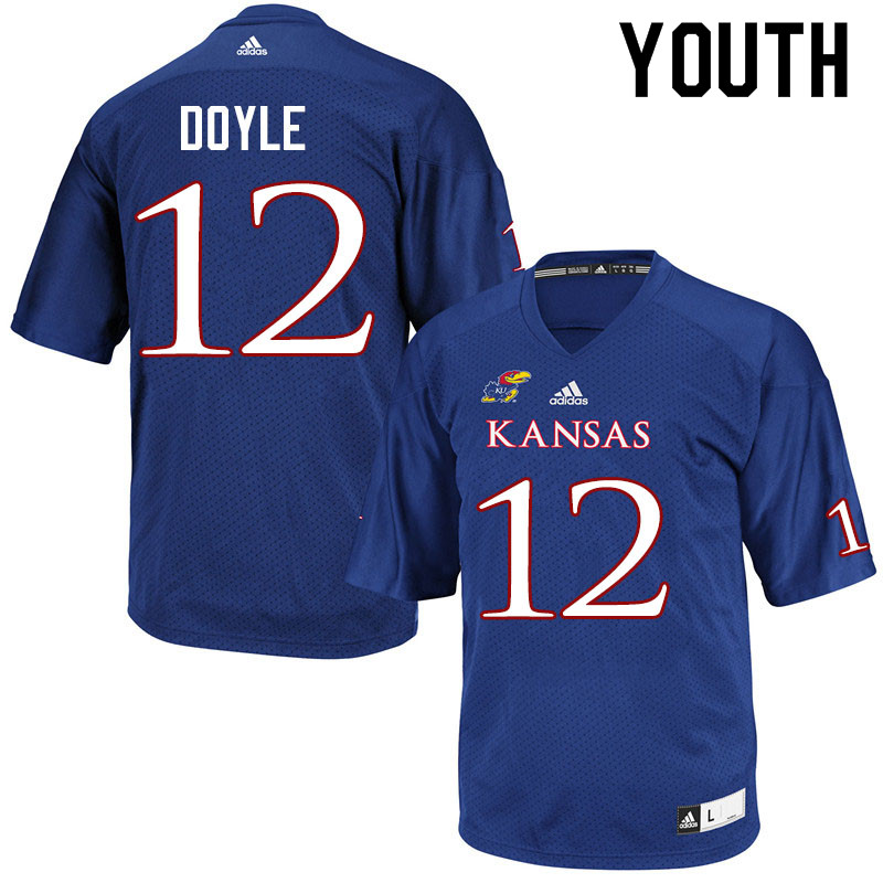 Youth #12 Kevin Doyle Kansas Jayhawks College Football Jerseys Sale-Royal